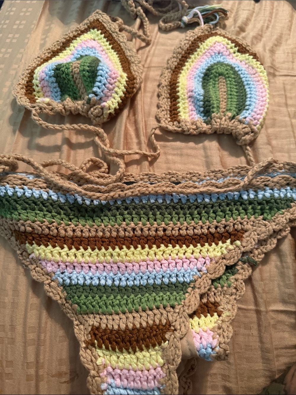 Crochet bikini top with tassels